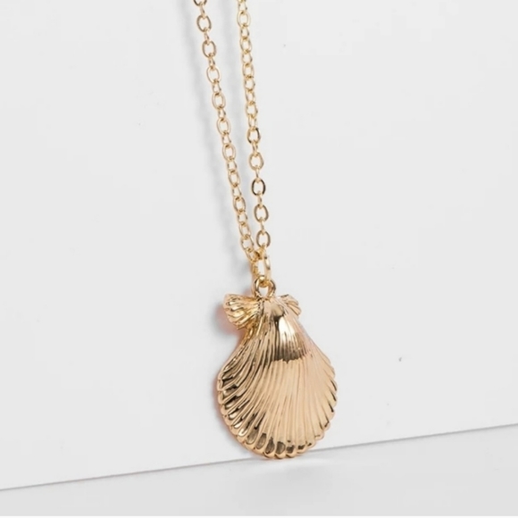 Brand New Minimalist Shell Necklace Gold 14k - Picture 4 of 6